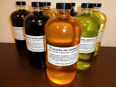 100% PURE CARRIER OILS Virgin Organic Quality In Glass Bottle Choose Type/Size  • $8.99