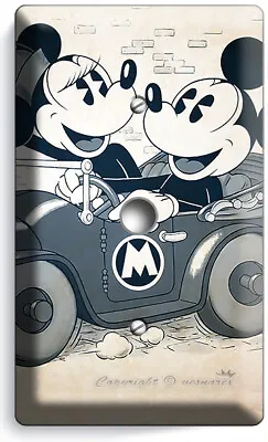 Classic Vintage Mickey Minnie Mouse In A Car Light Switch Outlet Wall Plate Art • $17.99