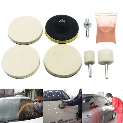 Auto Glass Polishing Repair Polished Wool Wheel Windscreen Scratch Remover • £10.49