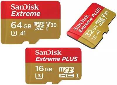 SanDisk Extreme Micro SD SDXC Card U3 V30 16 32 64 128 GB Class 10 Memory 4K UHD • £4.97