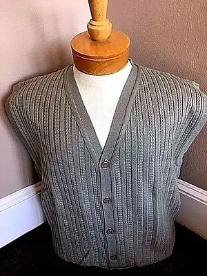 New NWT Pringle Merino Wool Mens M-XL Olive/Grey Cardigan Sweater Vest  • $26