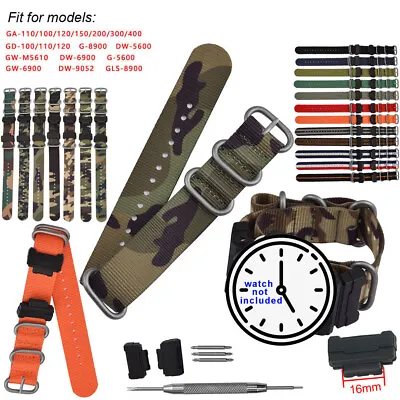 Camo Nylon Band Bracelet For GA110 GD100 DW5600 6900 G8900 Watch Strap Wristband • $21.87