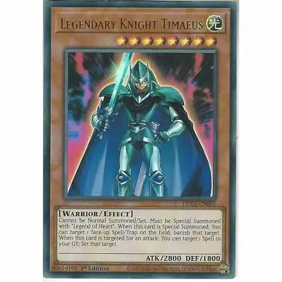 YuGiOh DLCS-EN001 Legendary Knight Timaeus | 1st Edition Ultra Rare Trading Card • £0.99