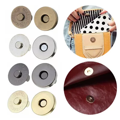 10Pcs Magnetic Snap Fasteners Clasp Buttons For DIY Handbag Wallet Purse Bag 229 • £4.32