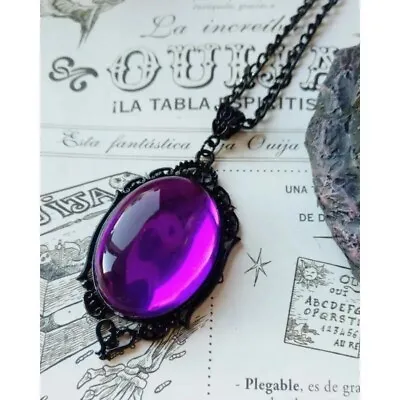 Purple Vintage Stardust Gothic Quartz Crystal Pendant Necklace Cameo Jewelry New • $12.98