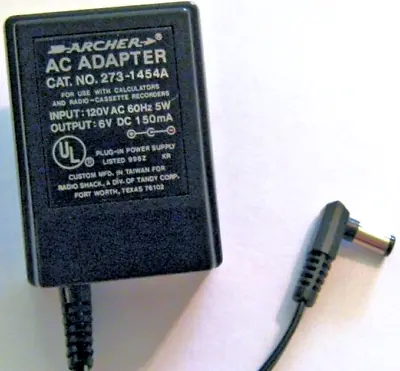 Archer 6 Volt Power Supply For The Casio VL-Tone Casiotone VL-1 Micro Keyboard. • $15.99