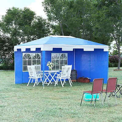 4 X 3 M Garden Gazebo Outdoor Canopy Marquee Party Tent Shelter Blue • £56.99