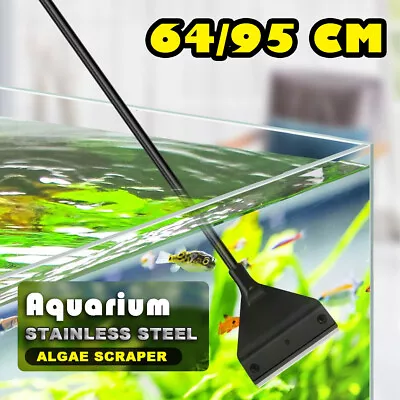 $9.99 • Buy 25.6 /35.4  Aquarium Stainless Steel Algae Scraper Blade Fish Tank Glass Cleaner