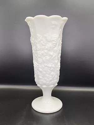 11” Westmoreland Paneled Grape Milk Glass Footed Vase • $44.95