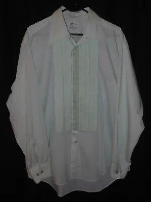 Vintage Tuxedo Shirt After Six Pleat Front Light Green Formal Dance Wedding XL • $36