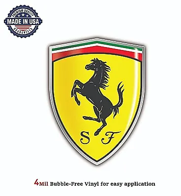 Ferrari Italy Racing Aut Vinyl Decal Sticker Car Bumper 4mil Bubble Free Us Made • $4.39