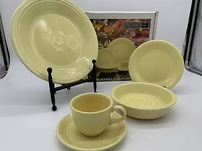 Homer Laughlin Fiesta Yellow 5 Piece Place Setting Vintage NIB 1987-2002 F106 • $49.99