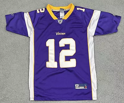 Reebok OnField Minnesota Vikings Percy Harvin #12 Jersey Youth L Stitched Purple • $11.99
