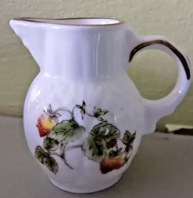 COALPORT Tiny Bone China Jug 2ins / 5cm Tall Beautiful Strawberry Design • £7.50