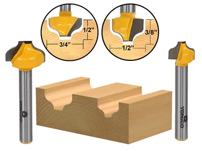 $14.95 • Buy 2 Bit Ogee Groove Router Bit Set - 1/4  Shank - Yonico 14274q