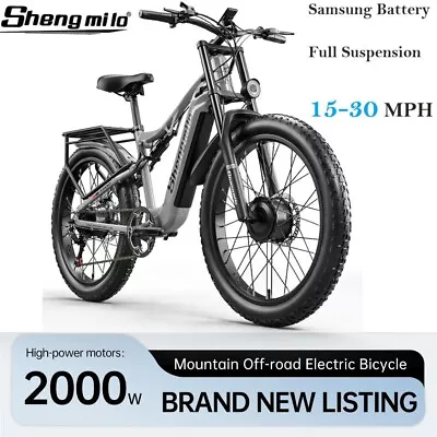 MTB 26'' Mountain Bike Off-Road E-bike 2000W Dual Motor Electric Bicycle 30MPH • $1699