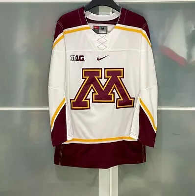 New Nike Minnesota Golden Gophers Ncaa Hockey Jersey White Sz M • $99.99