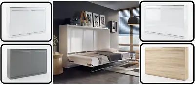 Modern Horizontal Wall Hidden Fold Pull Out Murphy Double Bed 140cm 3 Colours • £669