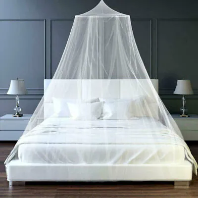 Mosquito Net Canopy Dome Fly Insect Protect Double King Bed Tent Mesh Curtain UK • £6.89