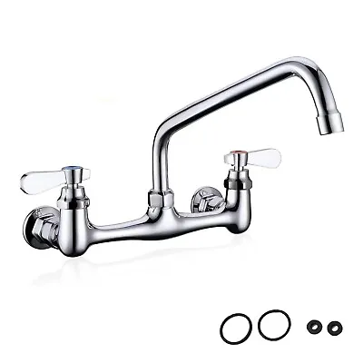 8 Inch Commercial Kitchen Wall Mount Faucet 2 Handle For Restaurant Laundry Room • $49