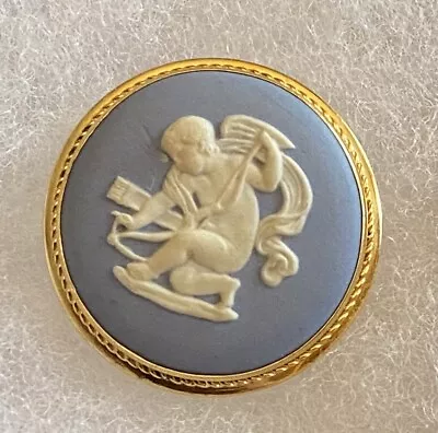 Vintage Signed WEDGEWOOD BROOCH PENDANT Van Dell 12k Gold Filled Jasperware • $50