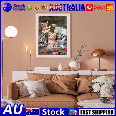 $18.19 • Buy 5D Diamond Painting Kit Cat Full Square Drill DIY Wall Home Decor (40x50CM)
