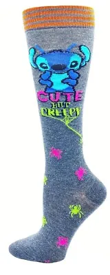 Disney Stitch Gray Spider Knee High Socks 1 Pair Size 4-10 Cute But Creepy NEW • $14.99