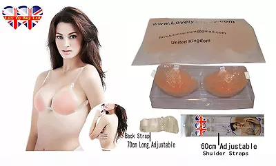 £13.99 • Buy Self Adhesive  Invisible Bra,Silicone Bra With3 Straps,Sexy Bra(A B C D,E)Cup  