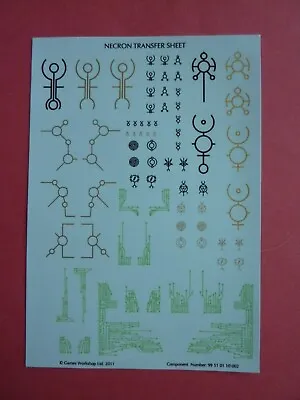 Warhammer 40k NECRON SHEET (B)  TRANSFER  - Bits - 40K  • £1.50