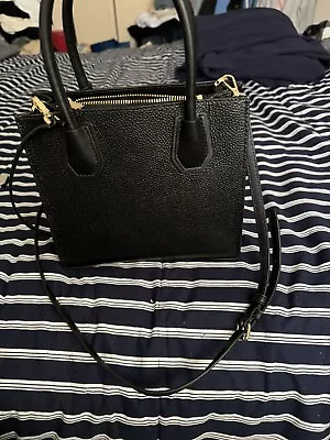 Michael Kors Mercer Black Pebbled Leather Medium Crossbody Satchel Bag • $70