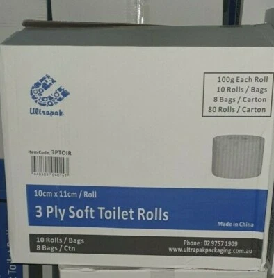 $65.65 • Buy 3 Ply Premium 12 / 72 100g/Rolls Toilet Paper Bulk Bath Tissue Bathroom Soft Syd