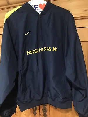 Nike Team Michigan Wolverines 1/4 Zip Windbreaker Jacket Pullover Size Medium • $20
