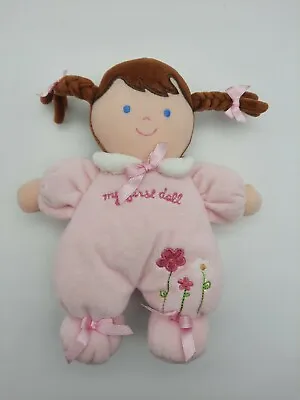 Carters Child Of Mine My First Doll Brown Braided Hair Blue Eyes W/Rattle  8   • $11.99