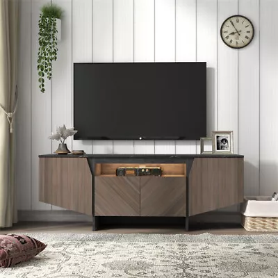 63In Mid-Century Corner TV Stand WLED Lights TV Console Entertainment Center • $255.99