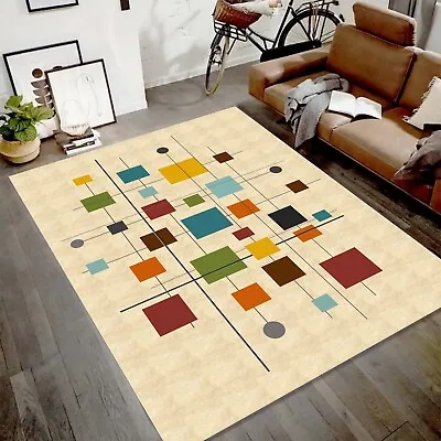  Mid Century Modern Anti-Slip RugsColorful Rug Minimal Rug Abstract Rug • $122.55