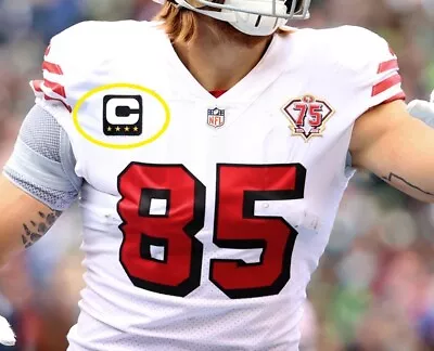 $14.99 • Buy San Francisco 49ers George Kittle TE 4-⭐⭐⭐⭐Star Stick-on Black CAPTAIN C-PATCH