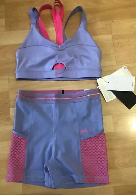 Nike Pro  Dri Fit Mesh 3” Shorts  Vest Set  - Lilac  Pink - Small • $96.79