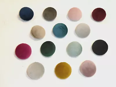 14 X Upholstery Buttons In MULTI-COLOURED SETS - Plush Velvet (Size: 25mm) • £6.99