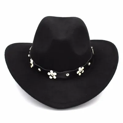 Kids Children Western Cowboy Hat With Flower Leather Belt For Halloween Birthday • $12.89