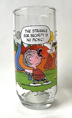 Vintage Camp Snoopy Glass McDonald’s The Struggle For Security Is No Picnic • £12