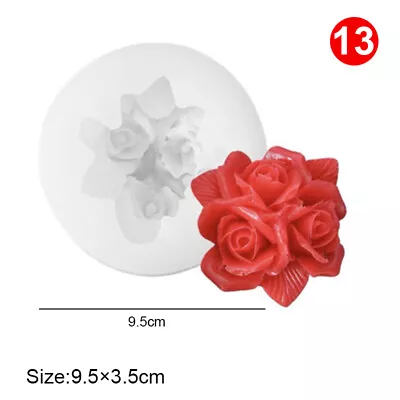 3D Rose Flower Silicone Fondant Cake Mold Chocolate Candy Baking Mould Soap Mold • £11.75