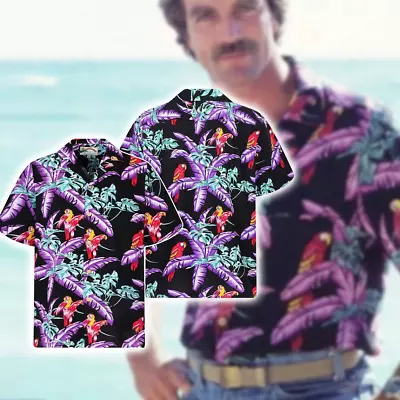Magnum PI Hawaiian Shirt Tom Selleck Shirt Thomas Magnum Summer Aloha Shirt • $10.94