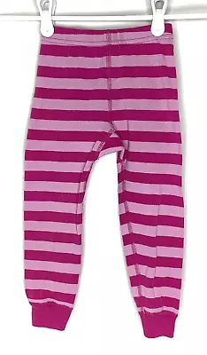 Hanna Andersson 90 Cm 3T Pink Striped Long John Bottoms Pajamas Casual Pants • $10.12