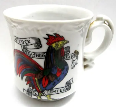 Vintage Royal Crown Collectible Mustache Cup With Rooster Weather Vane On Front • $16
