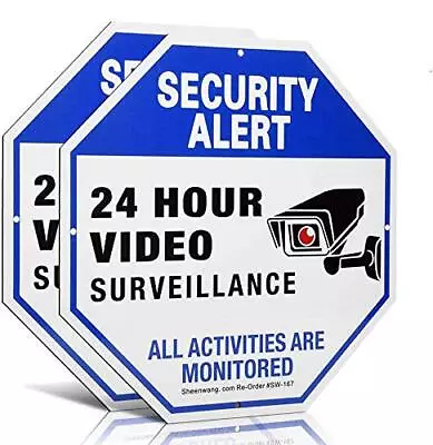 2-Pack Security Camera Sign Video Surveillance Signs Outdoor UV Printed 40 Mil • $13.75