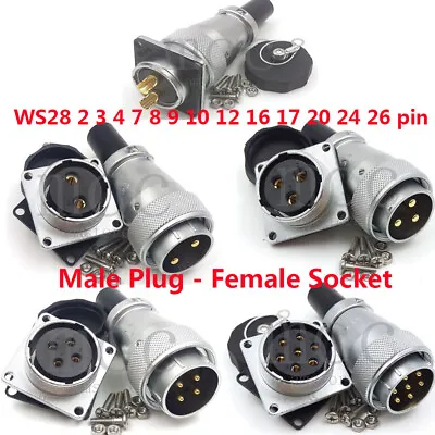 WEIPU WS28 2-26 Pin Panel Mount Power Wire ConnectorAviation Plug And Socket • $11.05