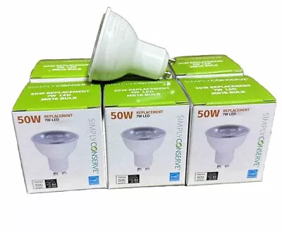 Simply Safe 50W MR16 GU10 Bulbs Bi-Pin Base Dimmable LED Daylight (6-Pack) • $18.99