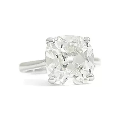 GIA Old Mine Cut Solitaire Diamond Engagement Ring 14K White Gold 5.03 CT • $45995