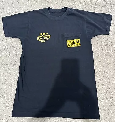 Vtg Daytona Beach 1991 Bike WeekDouble Sided Graphic T-Shirt S/M Single Stitch • $32