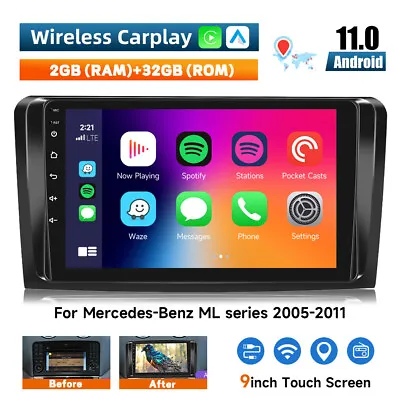 9  For Mercedes-Benz W164 ML GL Android 12 Car Radio GPS Stereo Carplay 2+32GB • $149.99